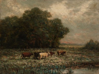 Sans titre (paysage avec du bétail au pâturage) - Edward Mitchell Bannister