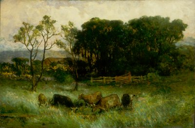 Sans titre cinq vaches dans un pâturage - Edward Mitchell Bannister