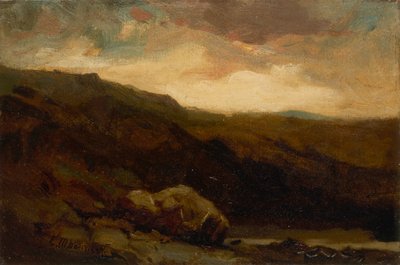 Paysage montagneux sans titre avec rocher et ruisseau au premier plan, n.d. - Edward Mitchell Bannister
