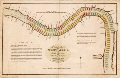 Plan de M. Ogle pour amarrer les navires dans la Tamise, du pont de Londres à Deptford, sur un système amélioré - Edward Ogle