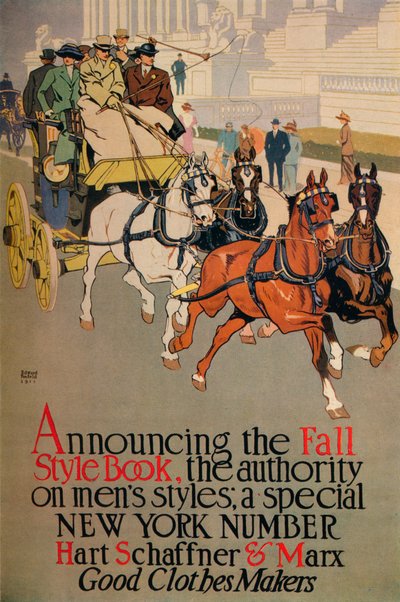 Couverture de magazine de mode masculine pour The Fall Style Book, 1911 - Edward Penfield