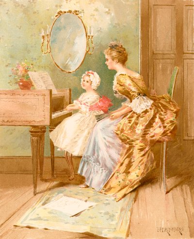 La Leçon de clavecin - Edward Percy Moran