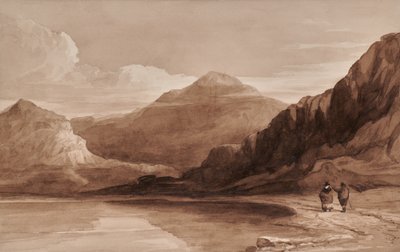 Paysage avec figures et montagne - Edward Pretty