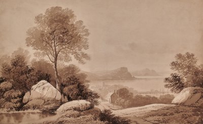Paysage avec lac et cottage - Edward Pretty