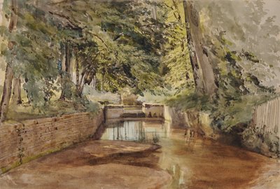 Scène fluviale avec lit de rivière semi-sec - Edward Pretty