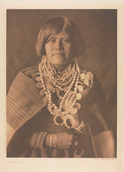 Portfolio XVII, planche 613 : Une jeune fille zuñi - Edward S. Curtis