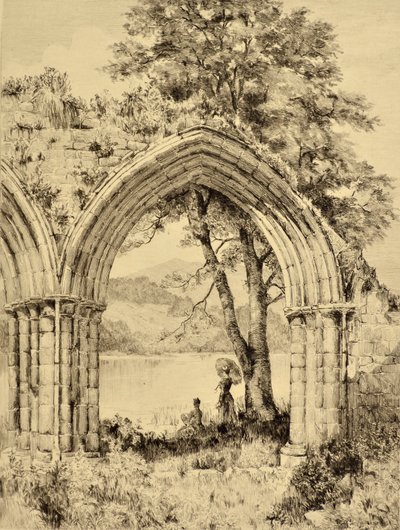 Le Forth : Lac de Menteith depuis le prieuré d
