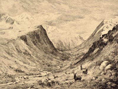La Dee des Highlands : rencontre de Garchary et Larig Burns, vers 1880 - Edward Slocombe