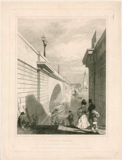 Nouveau pont de Londres depuis le débarcadère supérieur près de Tooley Street - Edward William Cooke