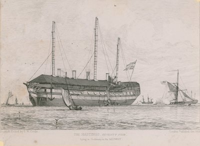 Le Hastings en réserve dans la Medway - Edward William Cooke