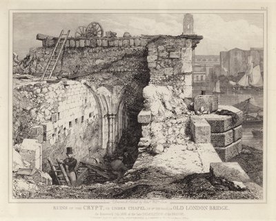 Ruines de la chapelle Saint-Thomas sur le vieux pont de Londres - Edward William Godwin