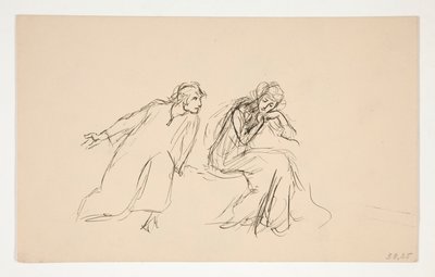 Angelo et Isabella (étude pour .1104) - Acte II, Scène IV, Mesure pour Mesure - Edwin Austin Abbey