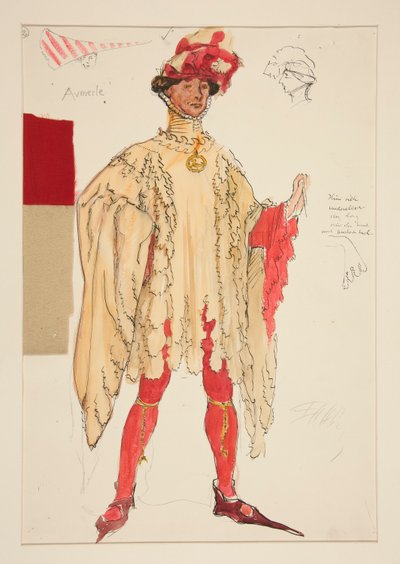 Aumerle, croquis de costume pour Henry Irving - Edwin Austin Abbey