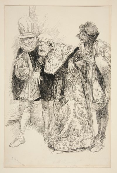Baptista Proteste, illustration pour Acte I, Scène i, La Mégère apprivoisée - Edwin Austin Abbey