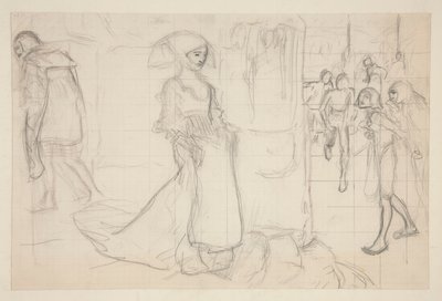 Étude de composition pour le tableau Faust et Marguerite - Edwin Austin Abbey