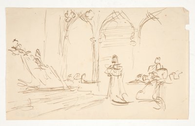 Étude précoce pour  - Edwin Austin Abbey
