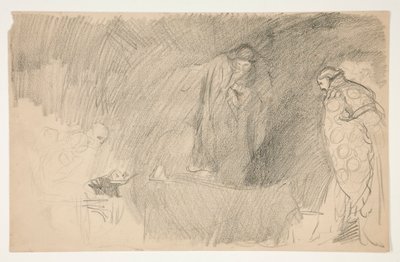 Figure en repos, croquis pour une pièce de Shakespeare non identifiée - Edwin Austin Abbey