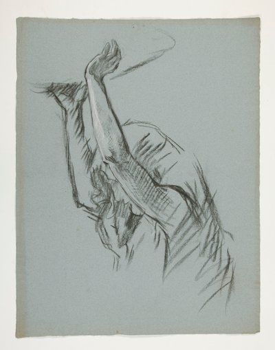 Étude de figure pour le Château du Graal, de La Quête du Saint Graal (une série de 15 peintures pour la Bibliothèque publique de Boston, achevée en 1901) - Edwin Austin Abbey