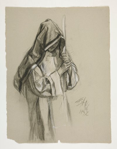 Étude de figure pour Sir Lancelot et Sir Bors équipant Galahad de ses éperons, de La Quête du Saint Graal (deuxième d