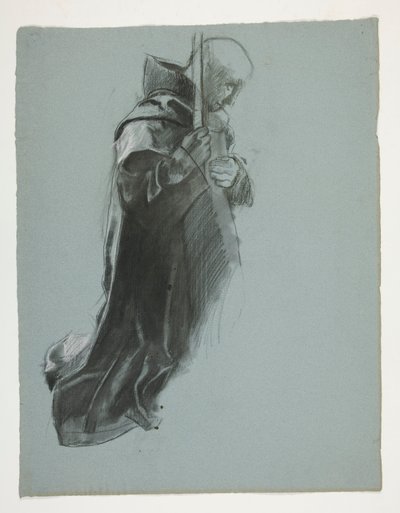 Étude de figure pour Le Départ, de La Quête du Saint Graal (une série de quinze peintures pour la Bibliothèque publique de Boston, achevée en 1901) - Edwin Austin Abbey
