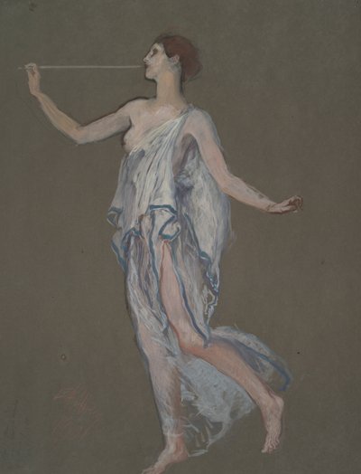 Étude de figure pour la figure de la Renommée (?) - Edwin Austin Abbey