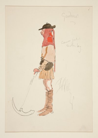 Jardinier, croquis de costume pour Henry Irving - Edwin Austin Abbey