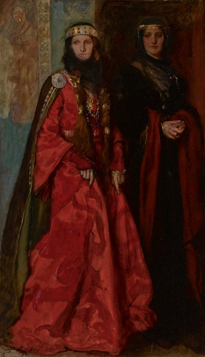 Goneril et Regan, Le Roi Lear, Acte I, Scène I - Edwin Austin Abbey