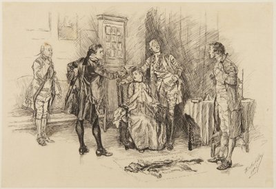 Illustration tirée de *She Stoops to Conquer* de Goldsmith : « Était-ce bien fait, monsieur, de contribuer à me rendre ridicule  » - Edwin Austin Abbey