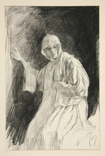 Isabella au couvent - Acte I, Scène V, Mesure pour Mesure - Edwin Austin Abbey
