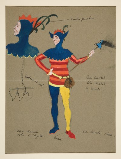 Bouffon, croquis de costume pour Henry Irving - Edwin Austin Abbey