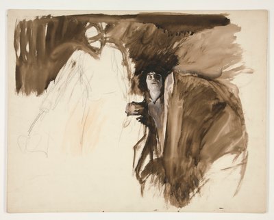 Figure masculine, esquisse pour une pièce de Shakespeare non identifiée - Edwin Austin Abbey