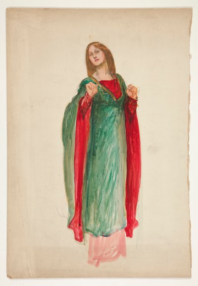 Dame médiévale, croquis pour une pièce de Shakespeare non identifiée - Edwin Austin Abbey