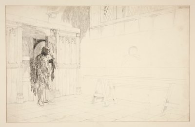 Esquisse préliminaire pour Les Joyeuses Commères de Windsor - Edwin Austin Abbey