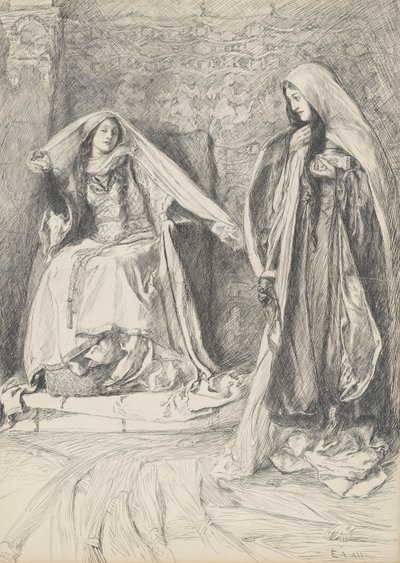 Rebecca et Rowena, illustration pour Ivanhoe - Edwin Austin Abbey