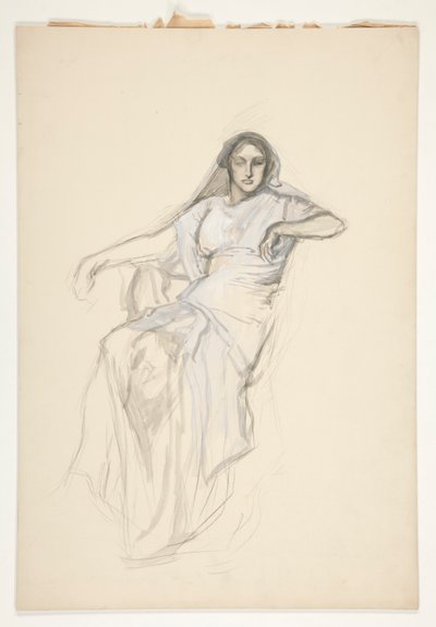 Dame assise, esquisse pour une pièce de Shakespeare non identifiée - Edwin Austin Abbey