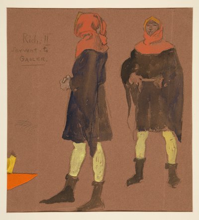 Sewart au geôlier, croquis de costume pour Richard II - Edwin Austin Abbey