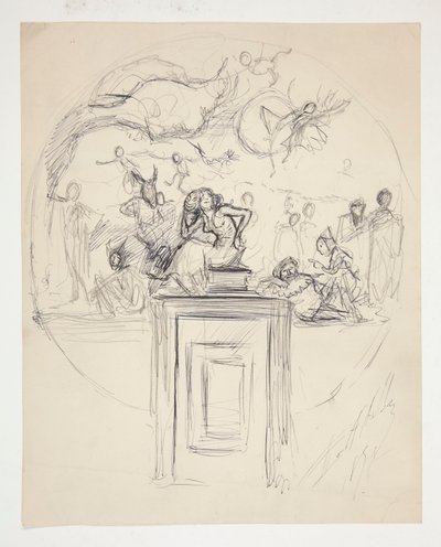 Esquisse pour une fresque sur un montant de porte - non identifié - Edwin Austin Abbey