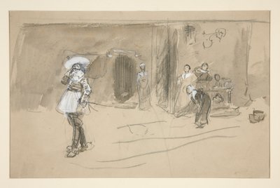 Esquisse pour une illustration de Sélections de la poésie de Robert Herrick (livre publié par Harper en 1882, précédemment publié dans Harper) - Edwin Austin Abbey