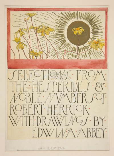 Esquisse pour une illustration de Sélections de la poésie de Robert Herrick (livre publié par Harper en 1882, précédemment publié dans Harper) - Edwin Austin Abbey