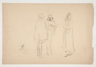 Esquisse de trois hommes, du Marchand de Venise - Edwin Austin Abbey