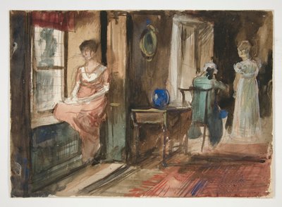Esquisse de figures dans un intérieur - Edwin Austin Abbey