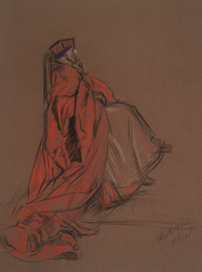 Étude pour le cardinal Woolsey pour le procès de Catherine - Edwin Austin Abbey