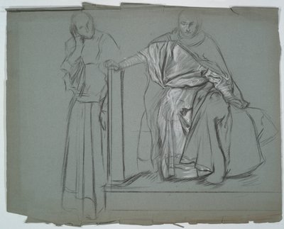 Étude pour le roi et les assistants dans Hamlet - Edwin Austin Abbey