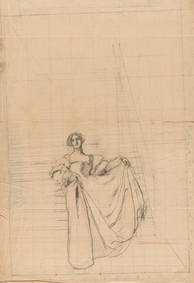 Étude pour Mesure pour Mesure : Femme en costume de la Renaissance - Edwin Austin Abbey