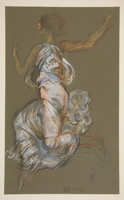Étude pour la figure de 9h - Edwin Austin Abbey