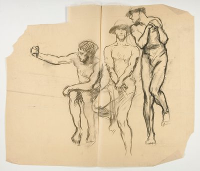 Étude pour la forge de Vulcain; Trois mineurs-acieristes - Edwin Austin Abbey