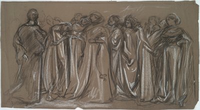 Étude pour les vertus captives, étude de figure pour - Edwin Austin Abbey