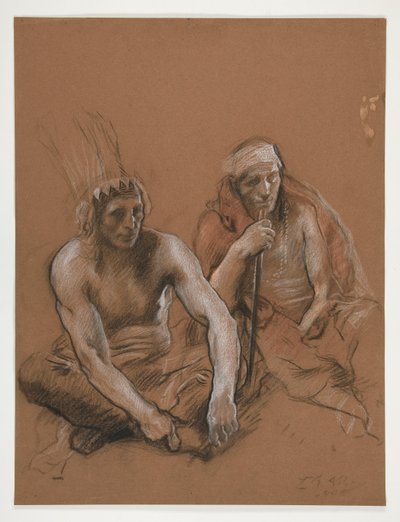 Étude de deux Indiens pour - Edwin Austin Abbey