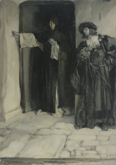 Le Duc et Frère Thomas, de Mesure pour Mesure, Acte I, Scène iii - Edwin Austin Abbey