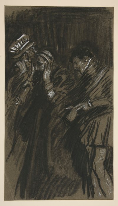 Trois hommes, étude pour La Mégère apprivoisée (?) - Edwin Austin Abbey